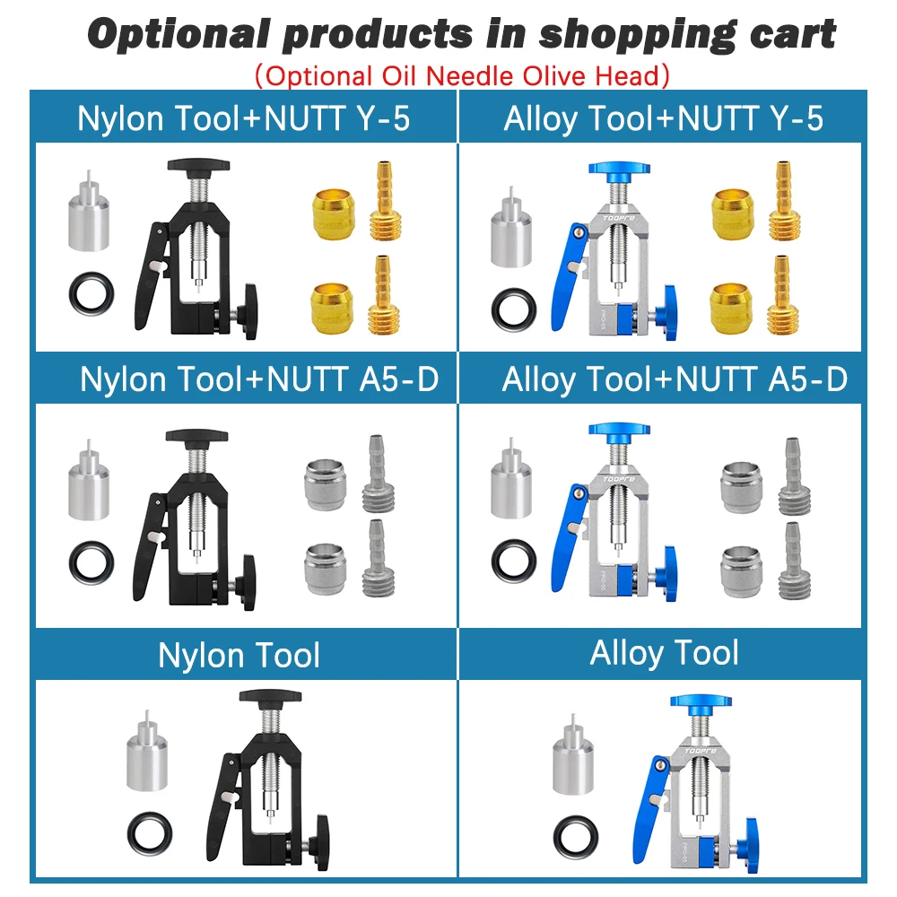 TOOPRE Hydraulic Disc Brake Oil Needle Tools Driver Hose Cutter Cable  Olive Connector Insert For NUTT Y-5 A5-D SRAM BH59 BH90