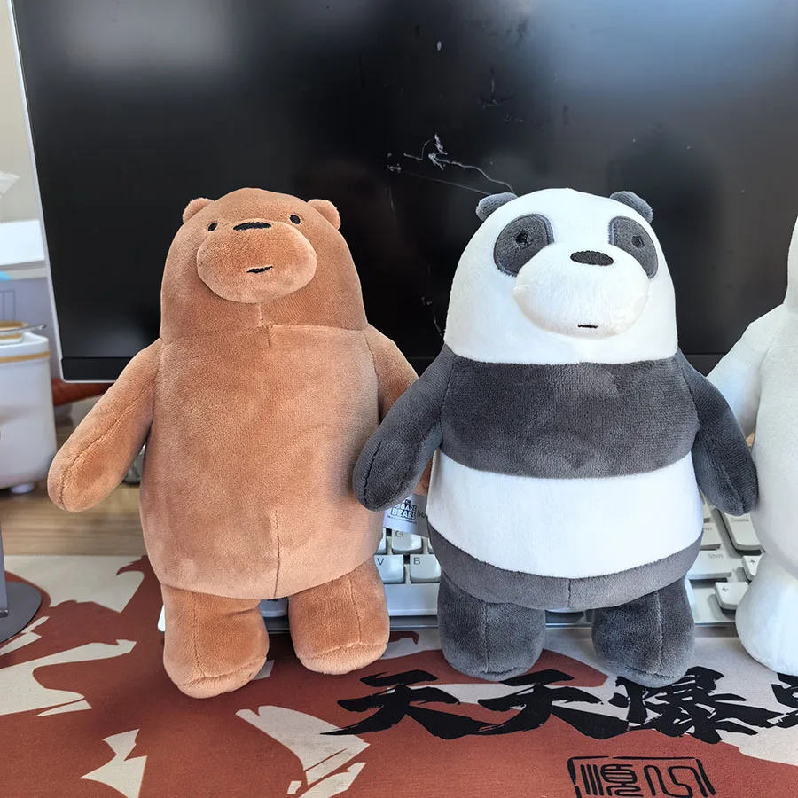 We Bare Bears Plush Toy Sitting vs Standing Grizzly Panda IceBear Cartoon Stuffed Animal Toys Doll For Kid Gift