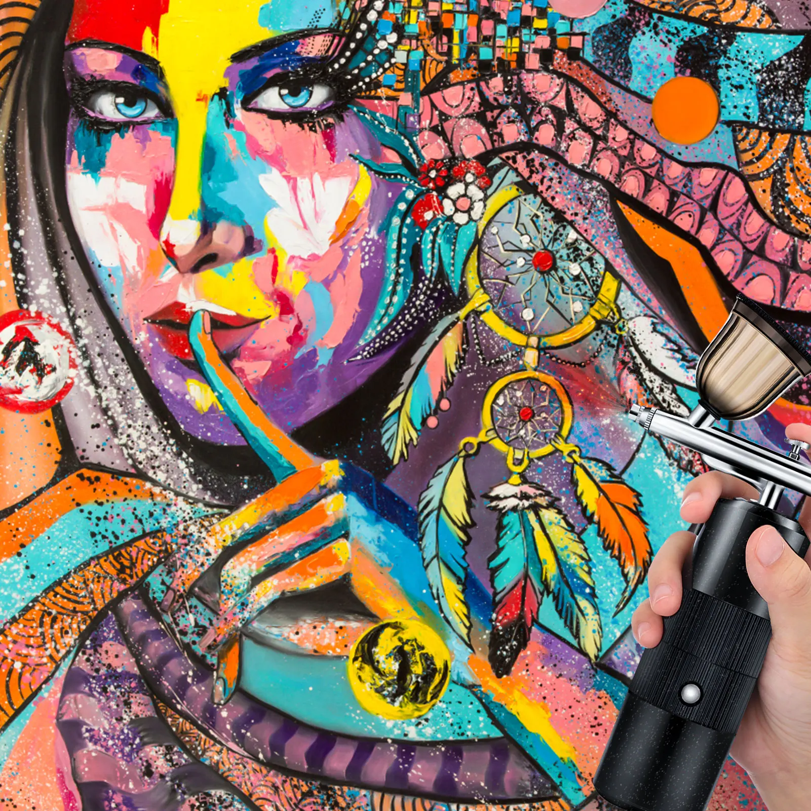 Nano mgła rozpylacz mgiełki do twarzy Mini kompresor powietrza zestaw aerografu malowane farbą w sprayu pistolet do tatuaż artystyczny paznokci rękodzieło, ciasto