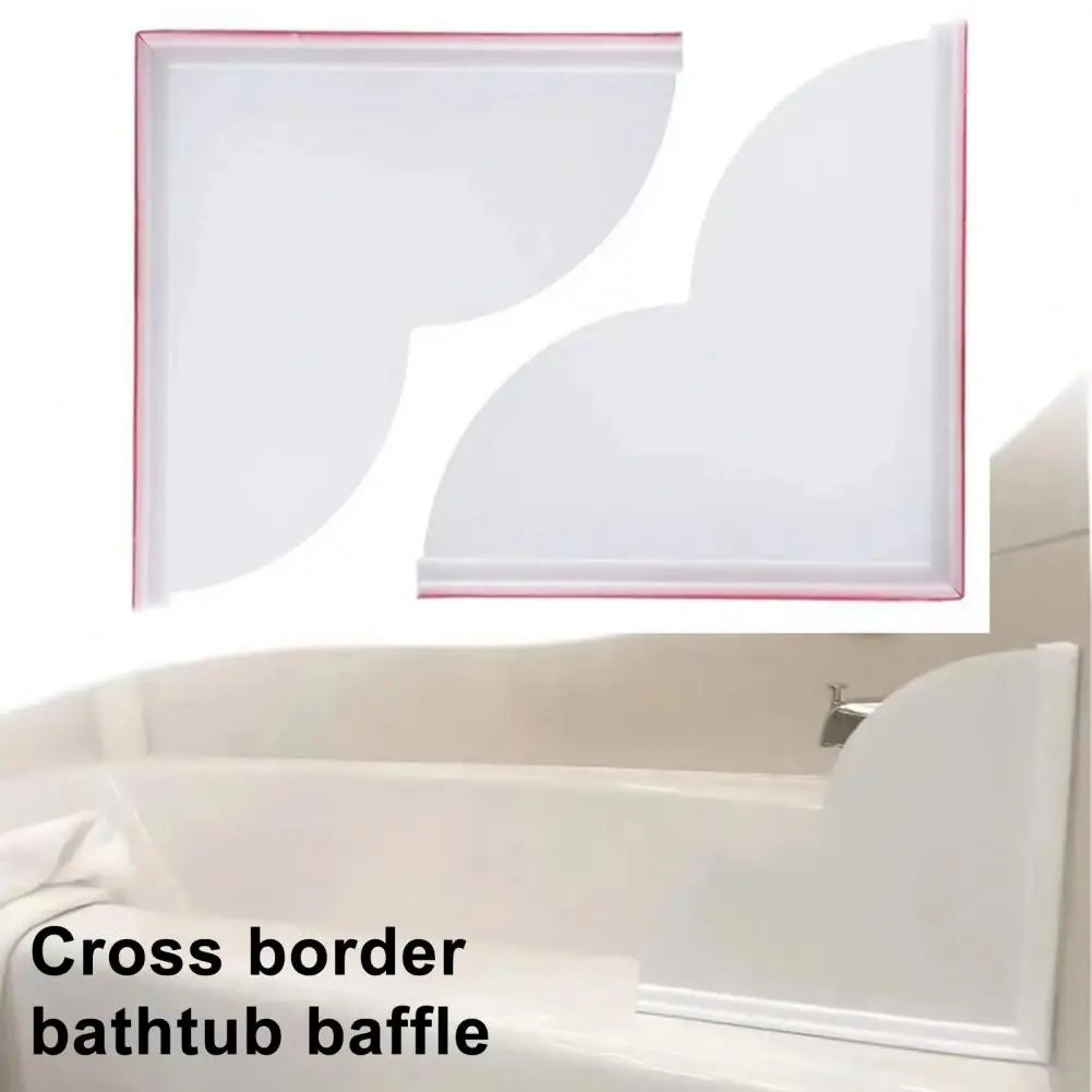 Adhesive Splash Board 1/2pcs Shower Splash Guard with Non-slip Silicone Base Waterproof Bathroom Corner Water Guard