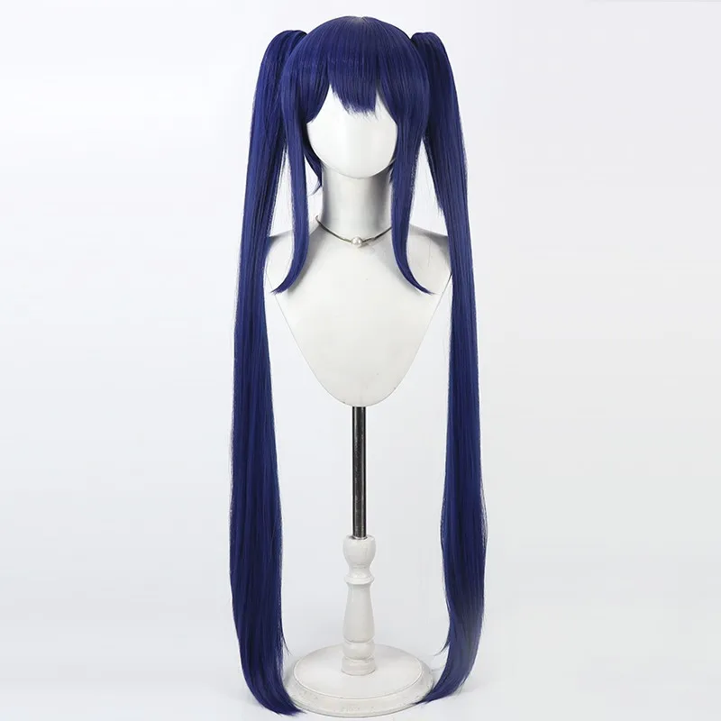 Fairy Tail Wendy Mignonl cosplay wig dark blue twin tails Halloween gift