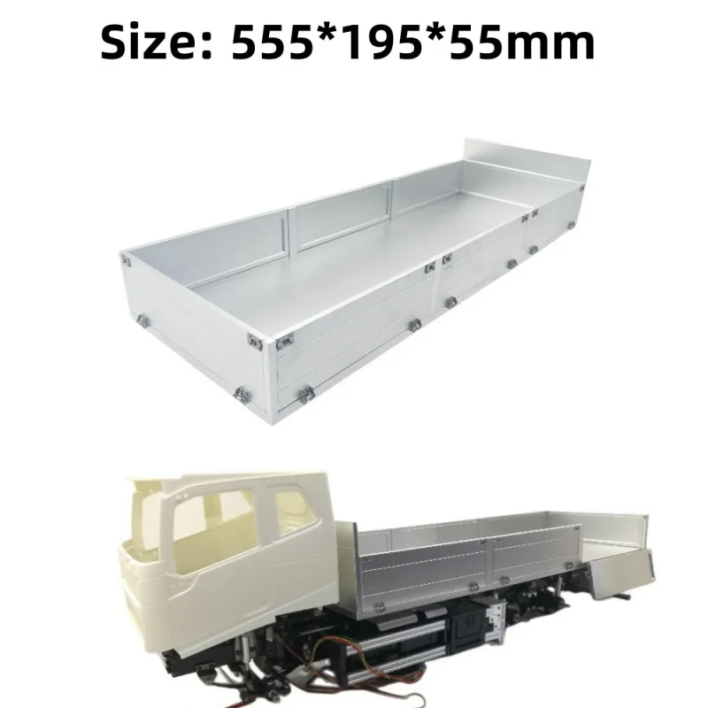 Metal Aluminum Alloy Cargo Box for Tamiya 1/14 RC Truck Sca 56360 Volvo FH16 MAN TGX Actros Arocs Body Cargo Bucket DIY Parts