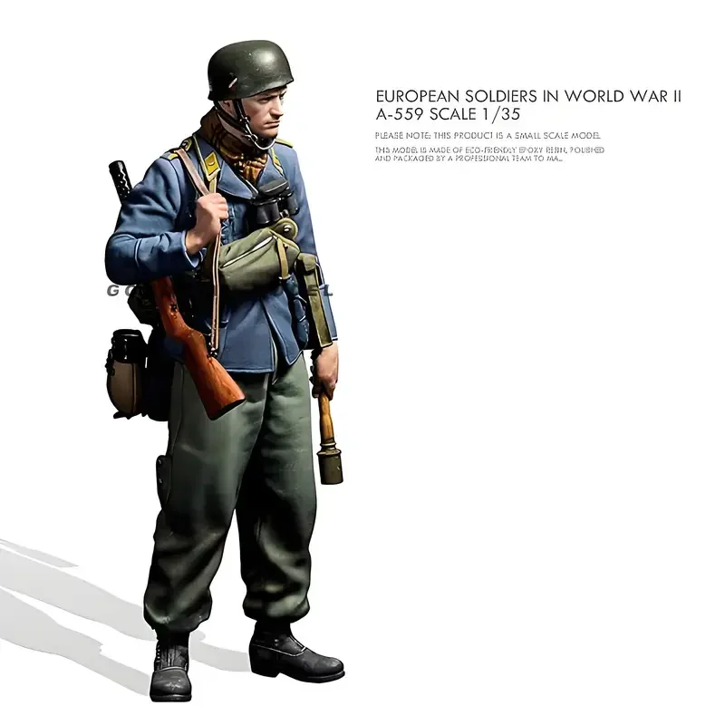 1/35 Resin Figure Model Kit - European Soldiers, WWII A-558 Scale, GK, Unassembled and Unpainted