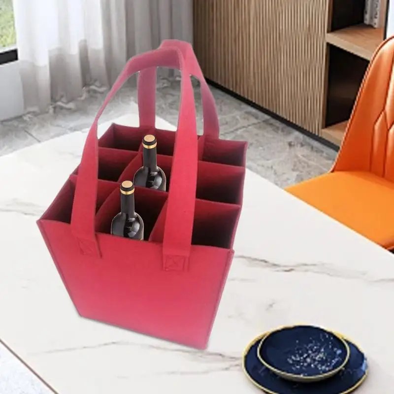 Wine Bottle Carrier Bag 9 Bottles Holder Bag Leakproof Wine Tote with Compartments Bottles Tote With Carry Handle For Travel