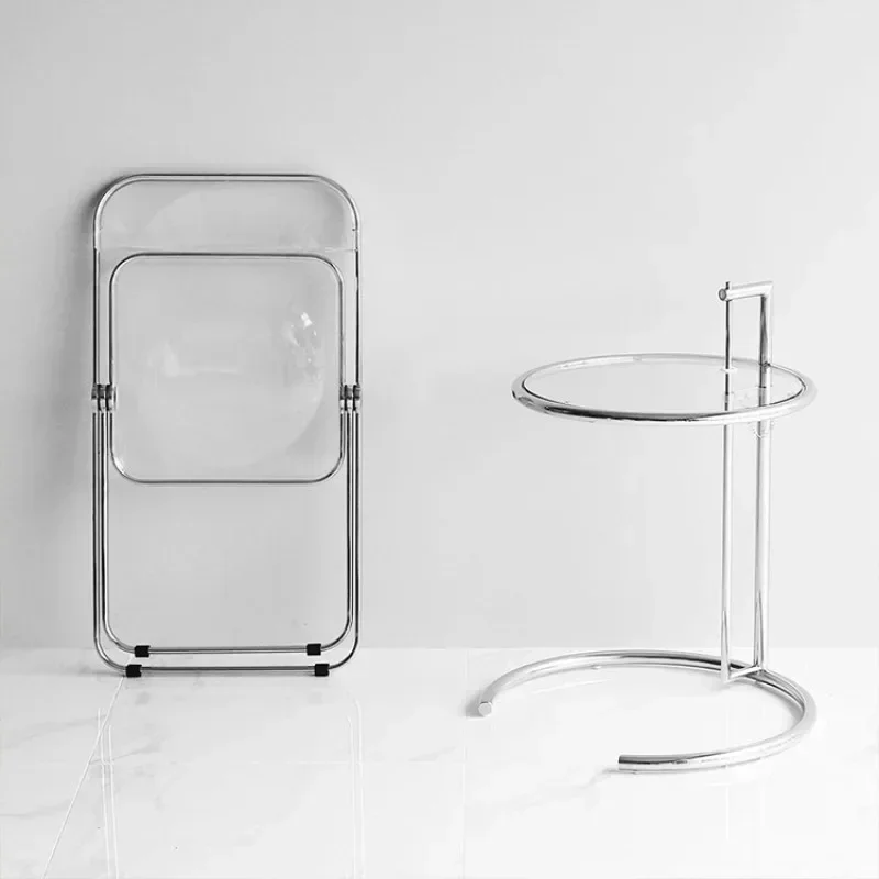 Ins fashion Internet celebrity same transparent plastic folding chair modern simple creative backrest restaurant acrylic chair
