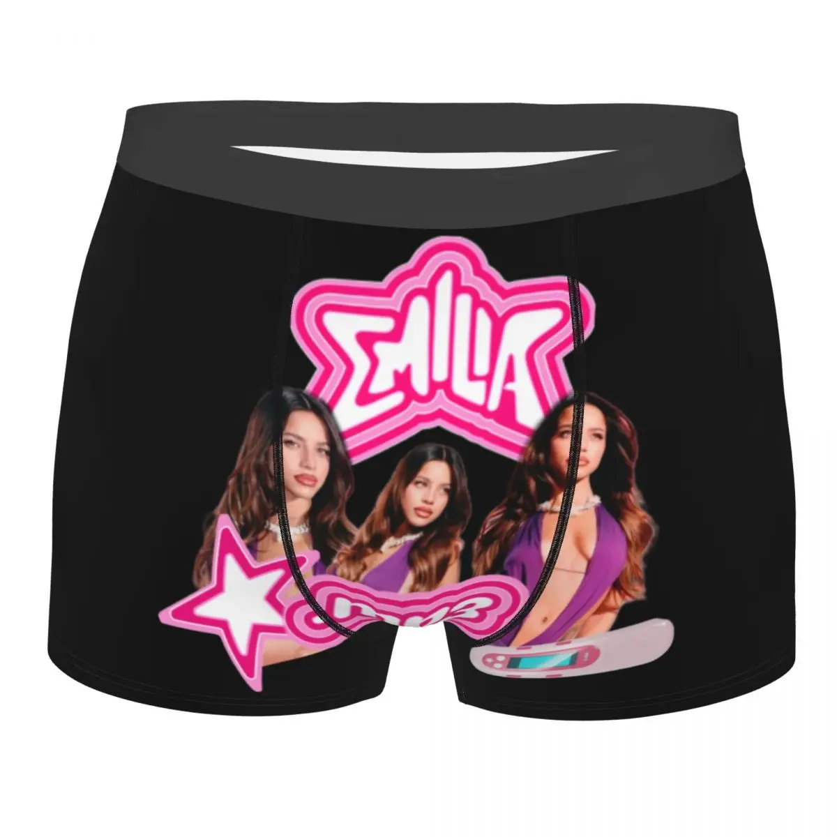

Novelty Argentine Singer Emilia Mernes Mp3 Boxers Shorts Underpants Men's Breathbale Briefs Underwear