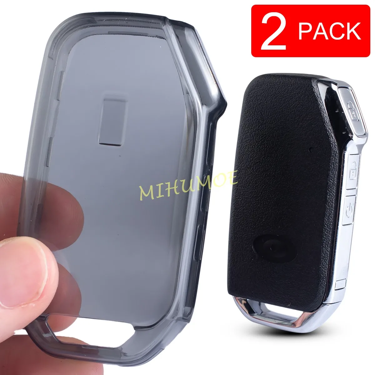 2 pçs preto/transparente chave do carro fob caso capa para kia sportage nq5 niro forte alma optima ev6 k5 k8 sorento seltos cerato