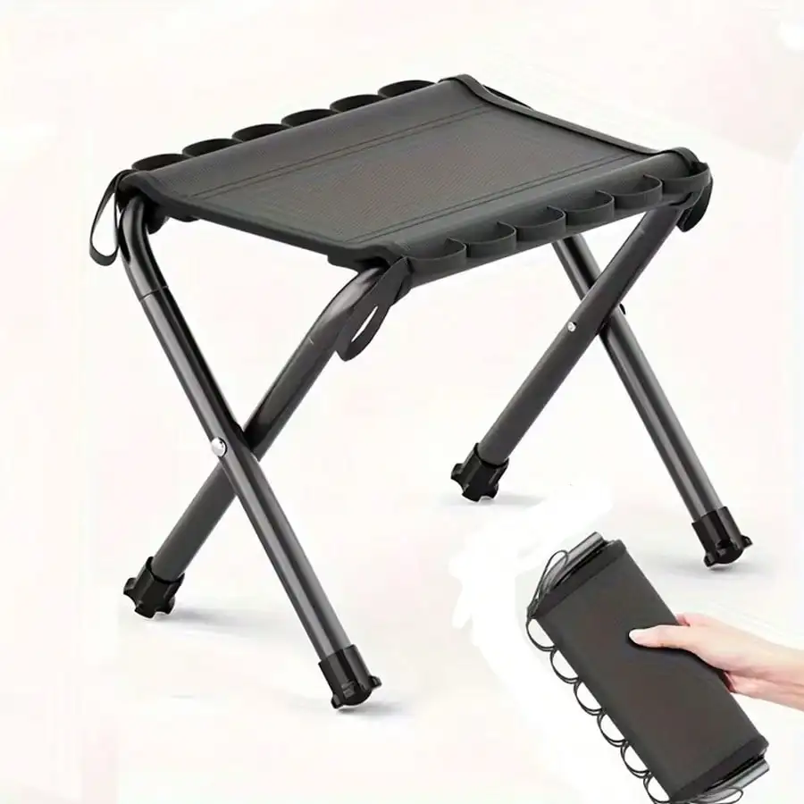 Weight Capacity: 286.6 Lbs. Holds A Folding Stool. Portable Outdoor Camping Stool. Folding Chair. Dual-Purpose For Fishing And Picnics