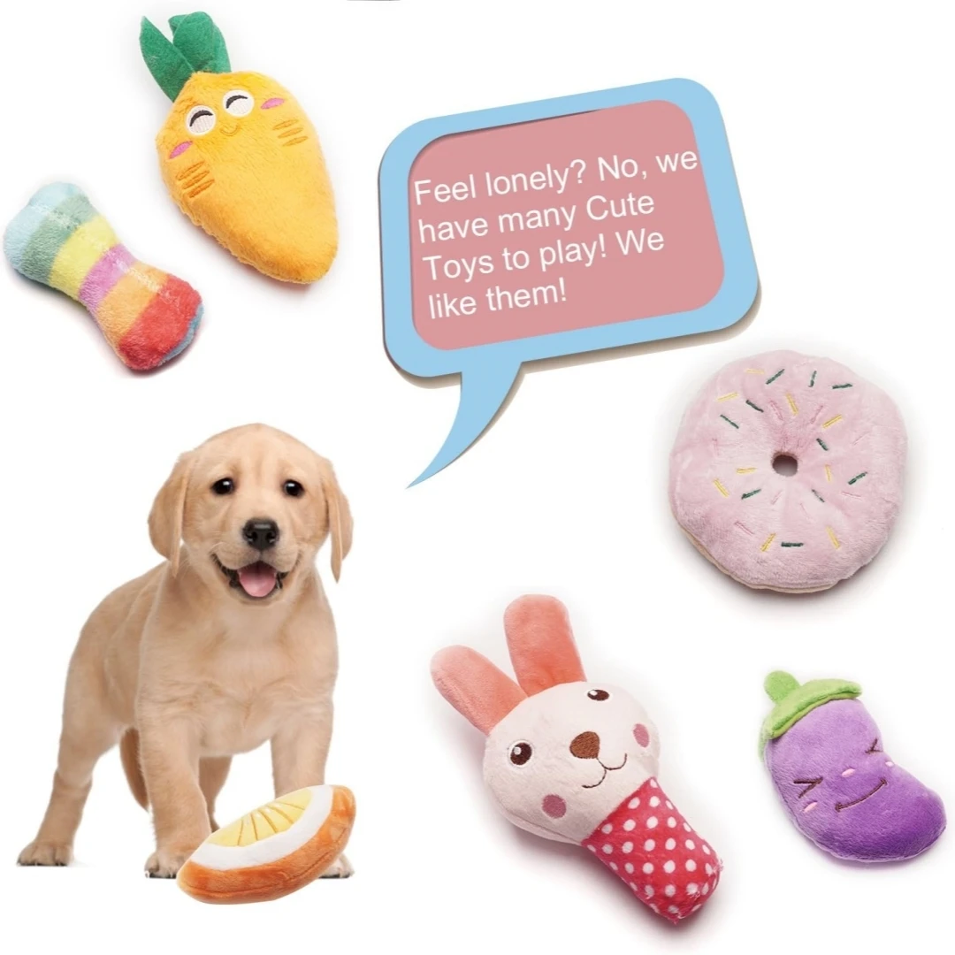 9-piece set of squeaking puppy toys, cute multi-color design, can bite at any time, suitable for small dogs