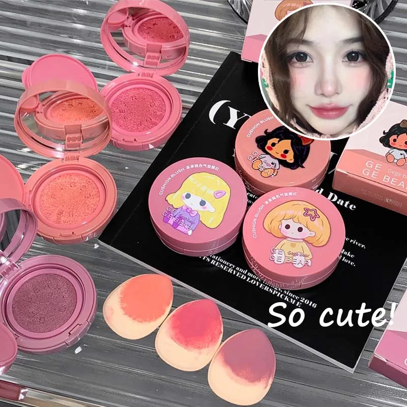 Air Cushion Liquid Blush makeup Nude Natural Face Brighten Apricot Peach Tint Blush Shading Rouge Rubor Gege Bear Makeup Blusher