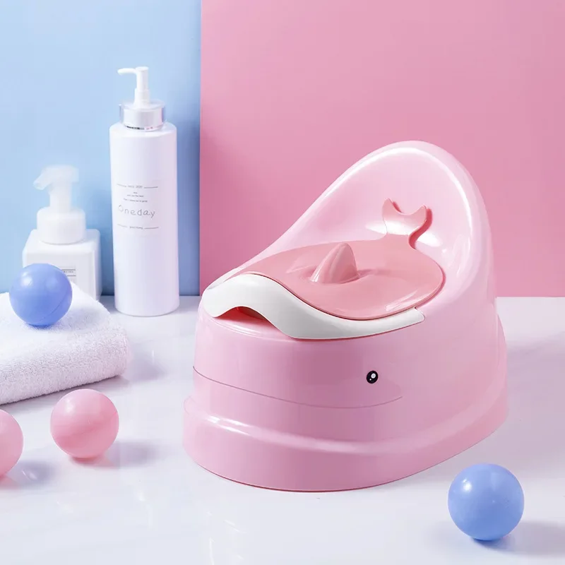 Pot d'Entraînement pour Nouveau-Né, Siège de Toilette Portable et Facile à Nettoyer, Urinoir Nik, Motif Requin de Dessin Animé, pour Bébé