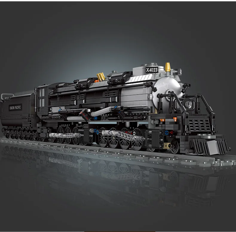Bouwstenen Stedelijk Transport Serie Bigboy Stoomtrein Model Geassembleerd Speelgoed 1608 Stuks - afbeelding 1