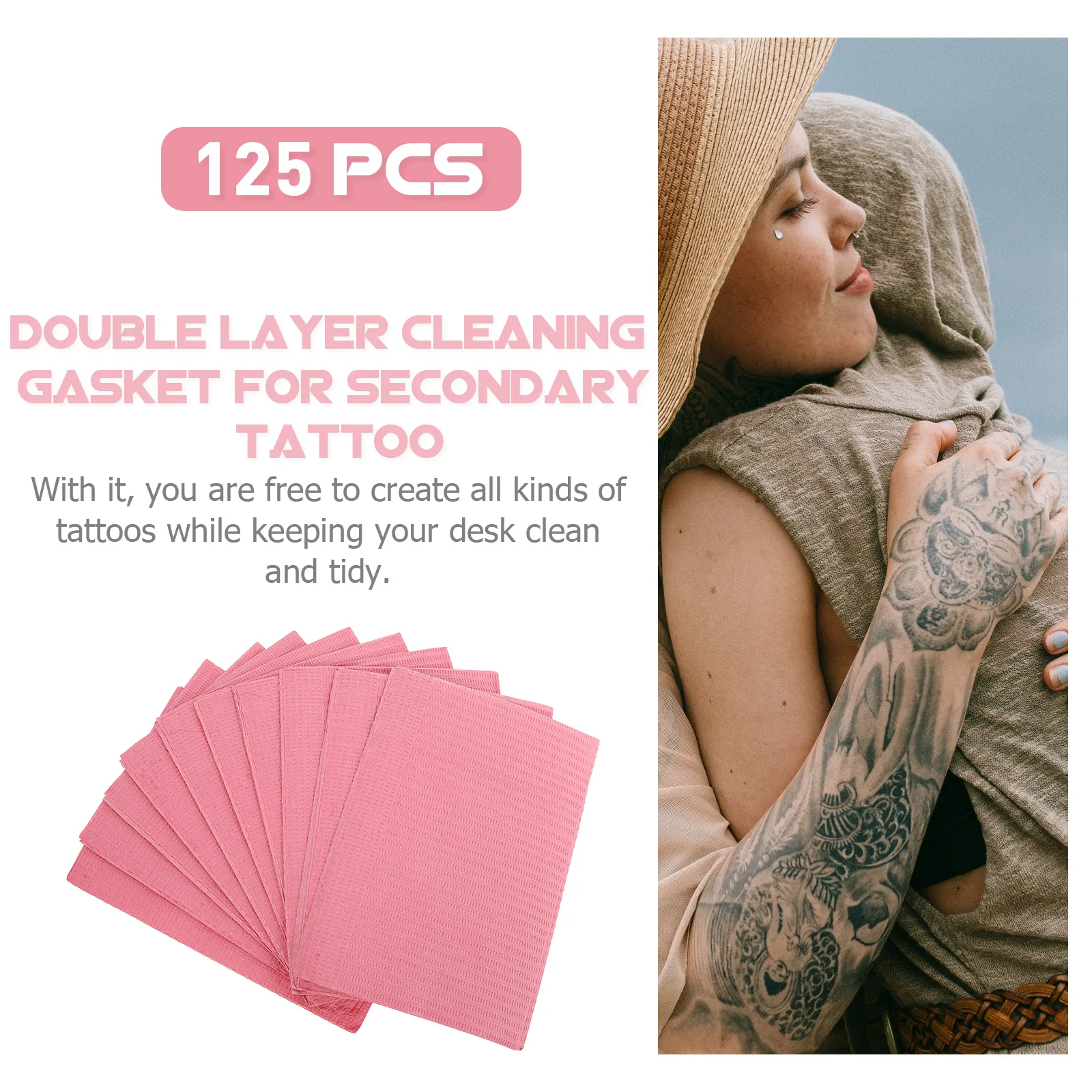 

125 шт. водонепроницаемый одноразовый коврик для чистки татуировок, толстый впитывающий коврик для кожи, практичный коврик для офисного салона