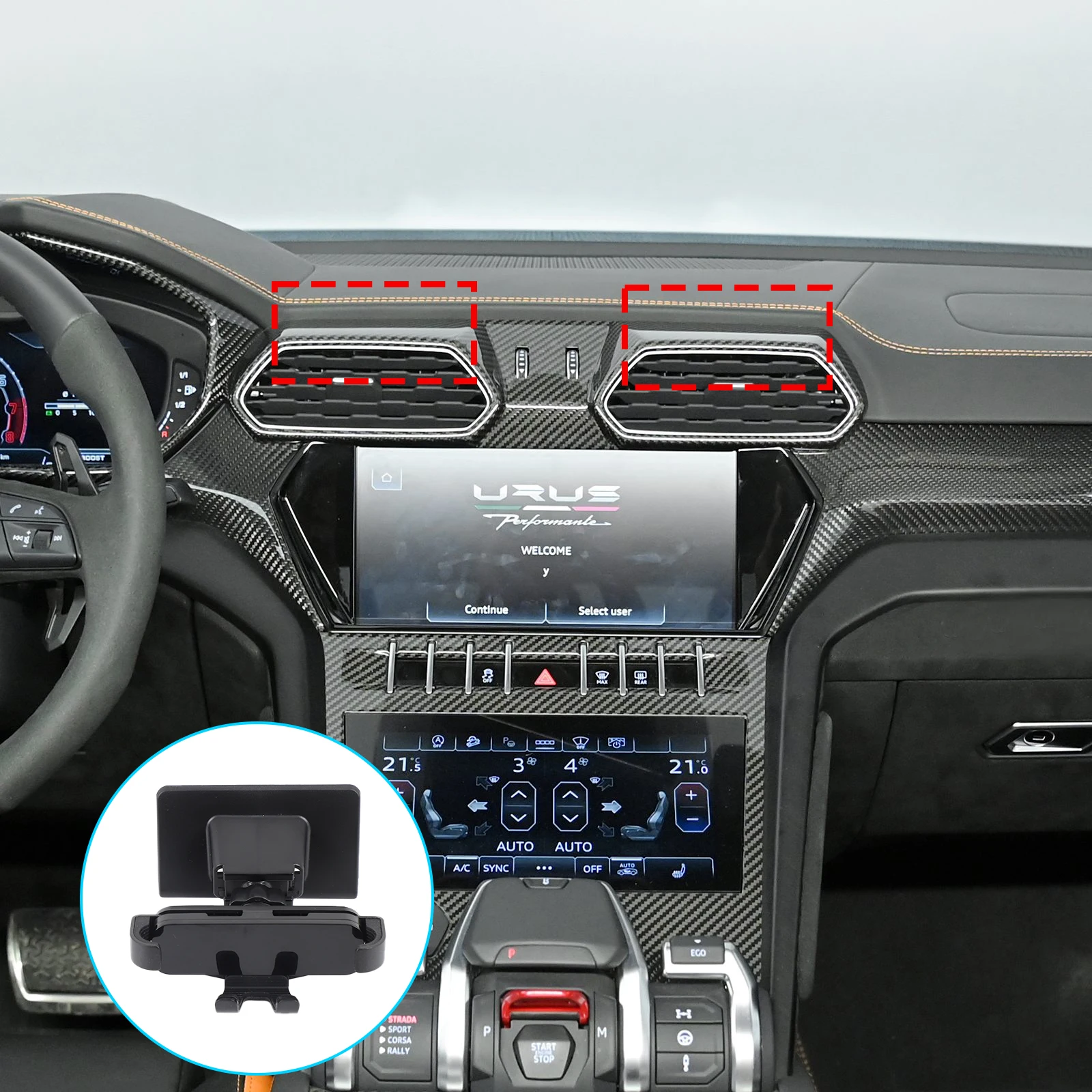 

For Lamborghini URUS 2018-2023 ABS Mobile Phone Holder Above Central Control Air Outlet Car Interior Accessories 1 Pcs