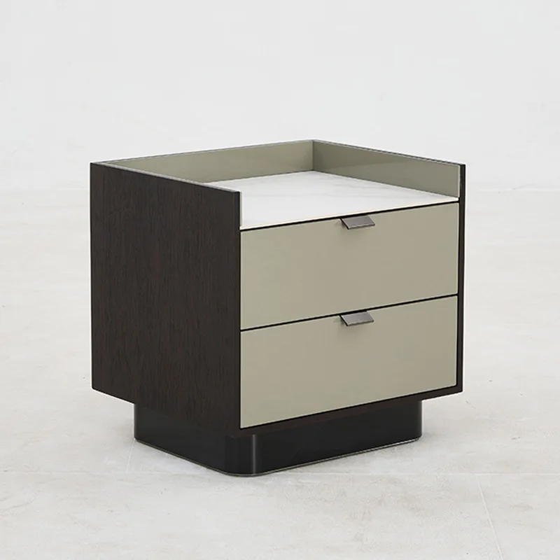 Italian minimalist light luxury bedroom bedside table premium bedside table storage locker hotel model room furniture