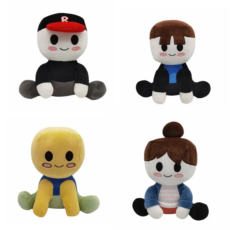 

2023 New Blox Buddies Plush Toys Cartoon Girl Black with Hat Yellow Decorative Doll Home Room Gifts for Kids