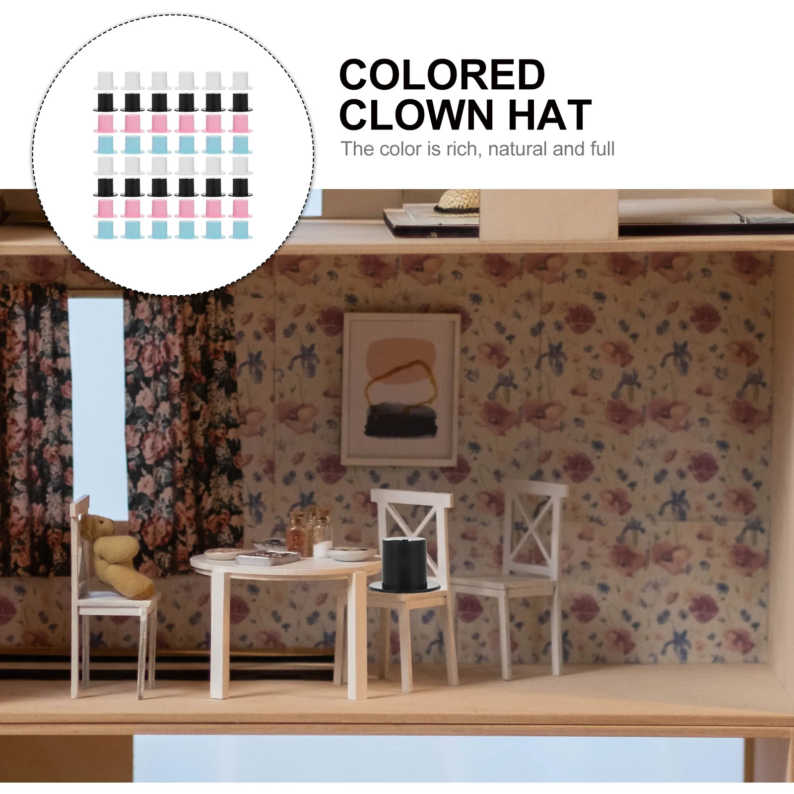 

100Pcs Mini Hats for DIY Decorative Clown Caps Christmas Craft Accessories Mini Hat Colorful Clown Hat DIY Accessories