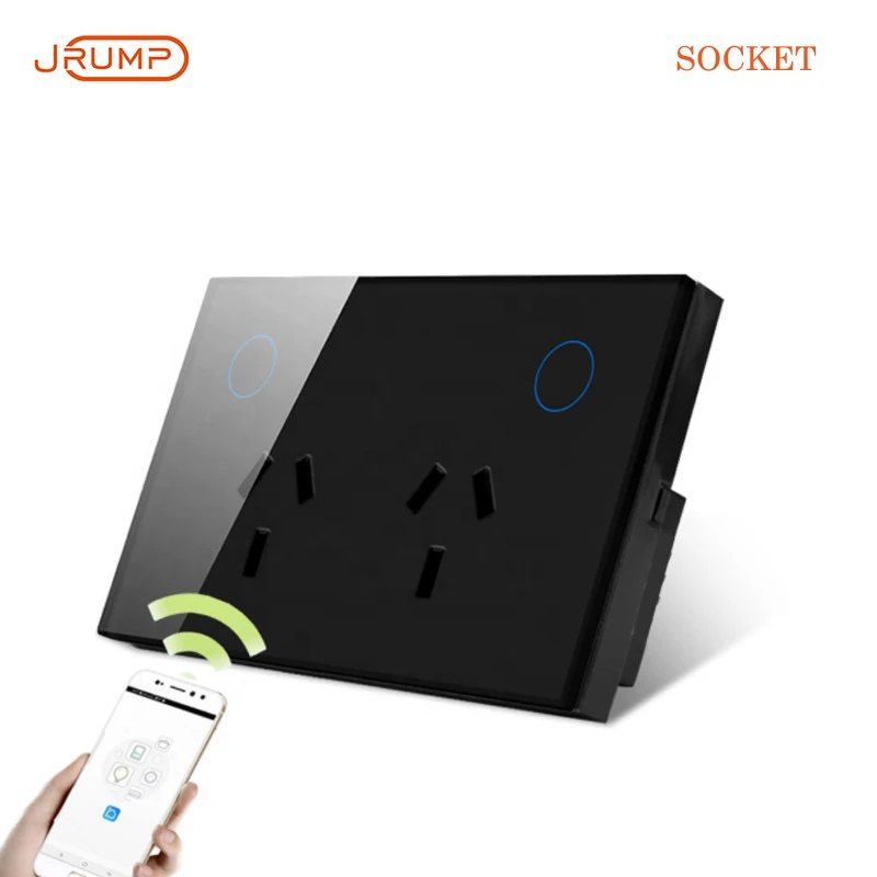 Australian standard smart socket, support dual power socket touch buttons Work with Alexa Echo Google Home