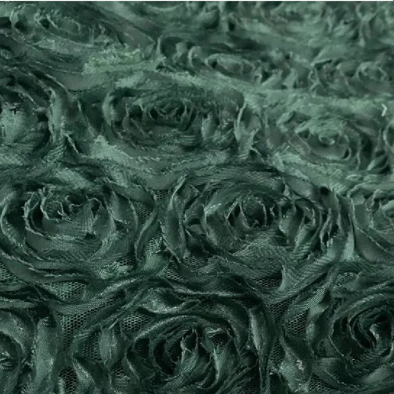 Dark Green High-End Three-Dimensional Rose Jacquard Plate Flower Fabric, European And American Decoration And Layout Cloth