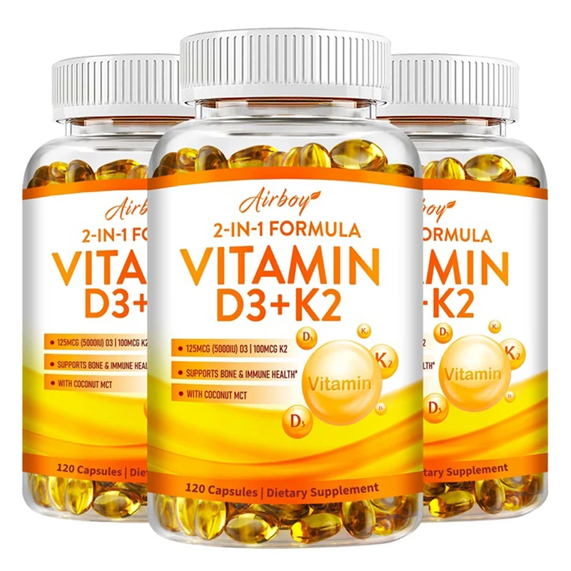 

Vitamin D3 + K2 - Promotes Bone, Heart & Immune Health,Enhances Blood Circulation,Improves Cardiovascular Health