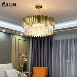 Light luxury crystal living room chandelier modern home dining room bedroom lamp duplex building hall villa chandelier