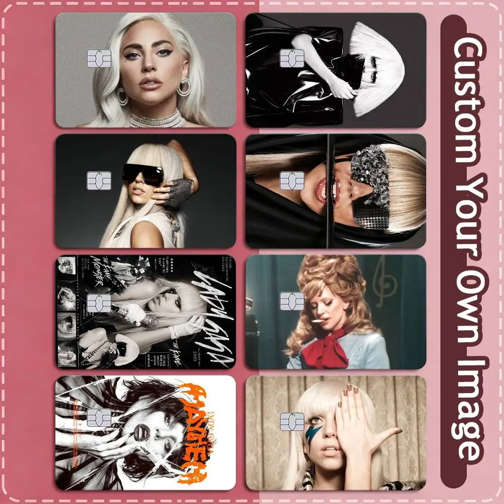 Cool l-Lady G-GAGA  Credit Card HD Stickers Small Chip Waterproof Sticker Game Card Decal Gift