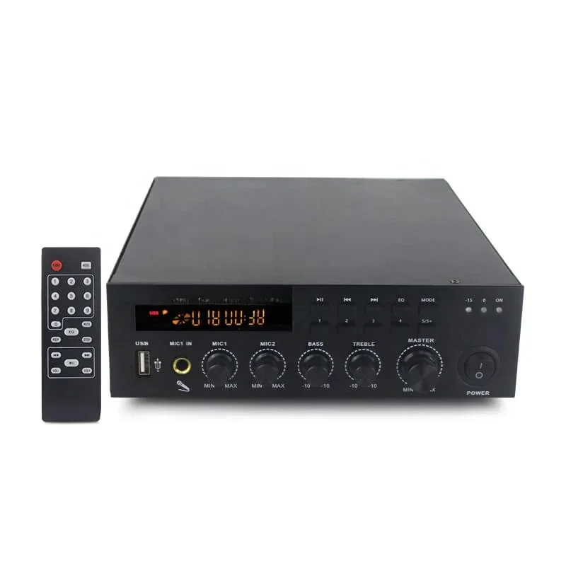 Digital BluetoothAudio 100V Desktop Mini 60W PA Mixer Amplifier with Phantom Power PMS-160D