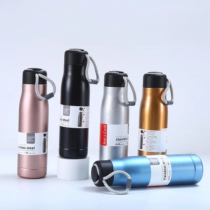 304 Vacuum Flasks Thermoses Stainless Steel Thermos Cup with Rope Rider outdoor Mountaineering Kettle Water Bottle Coffee Mug