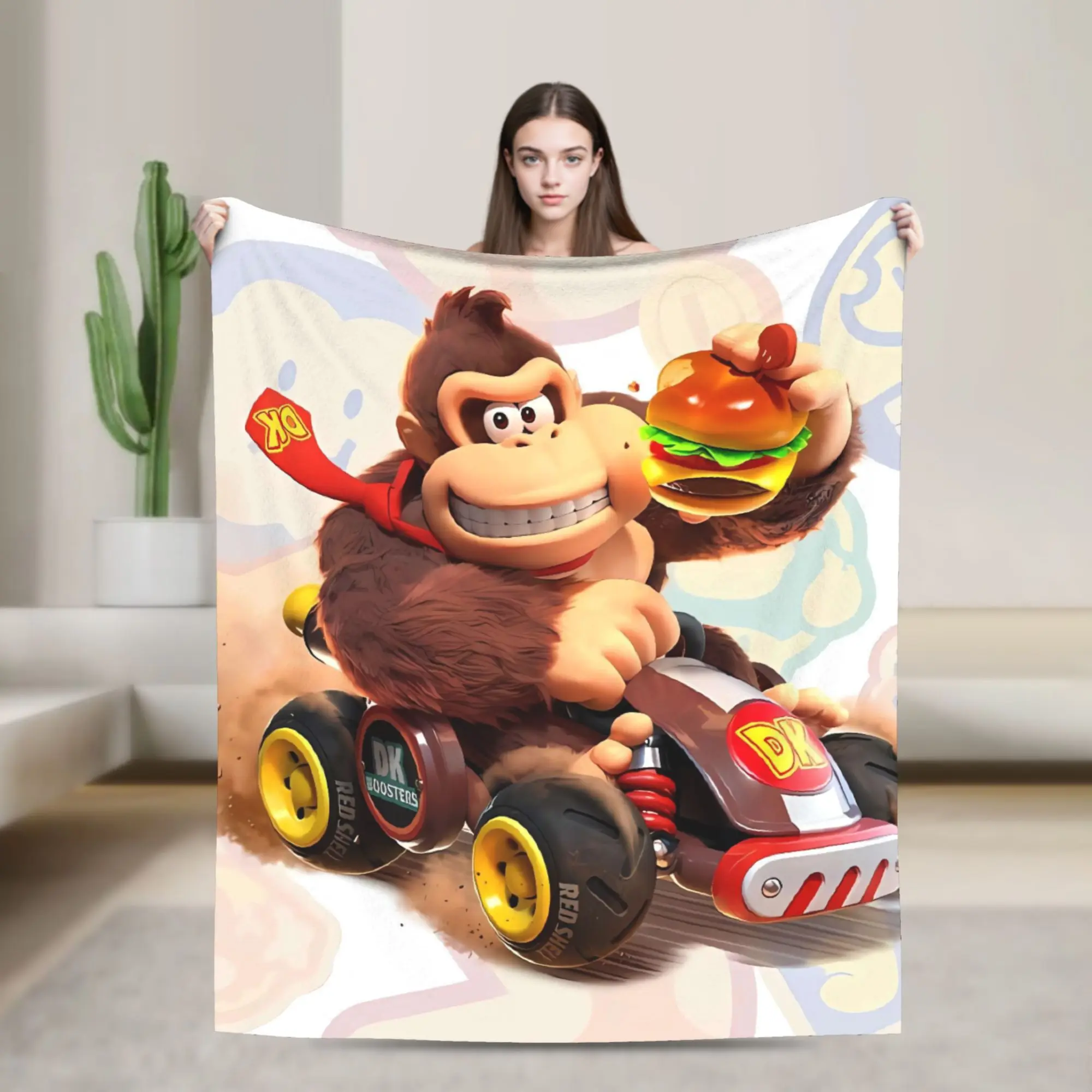 

Donkeyed Kongs Flannel Blanket Autumn Soft Durable Throw Blanket for Kids Adult Couch Chair Print Bedspread Sofa Bed Cover