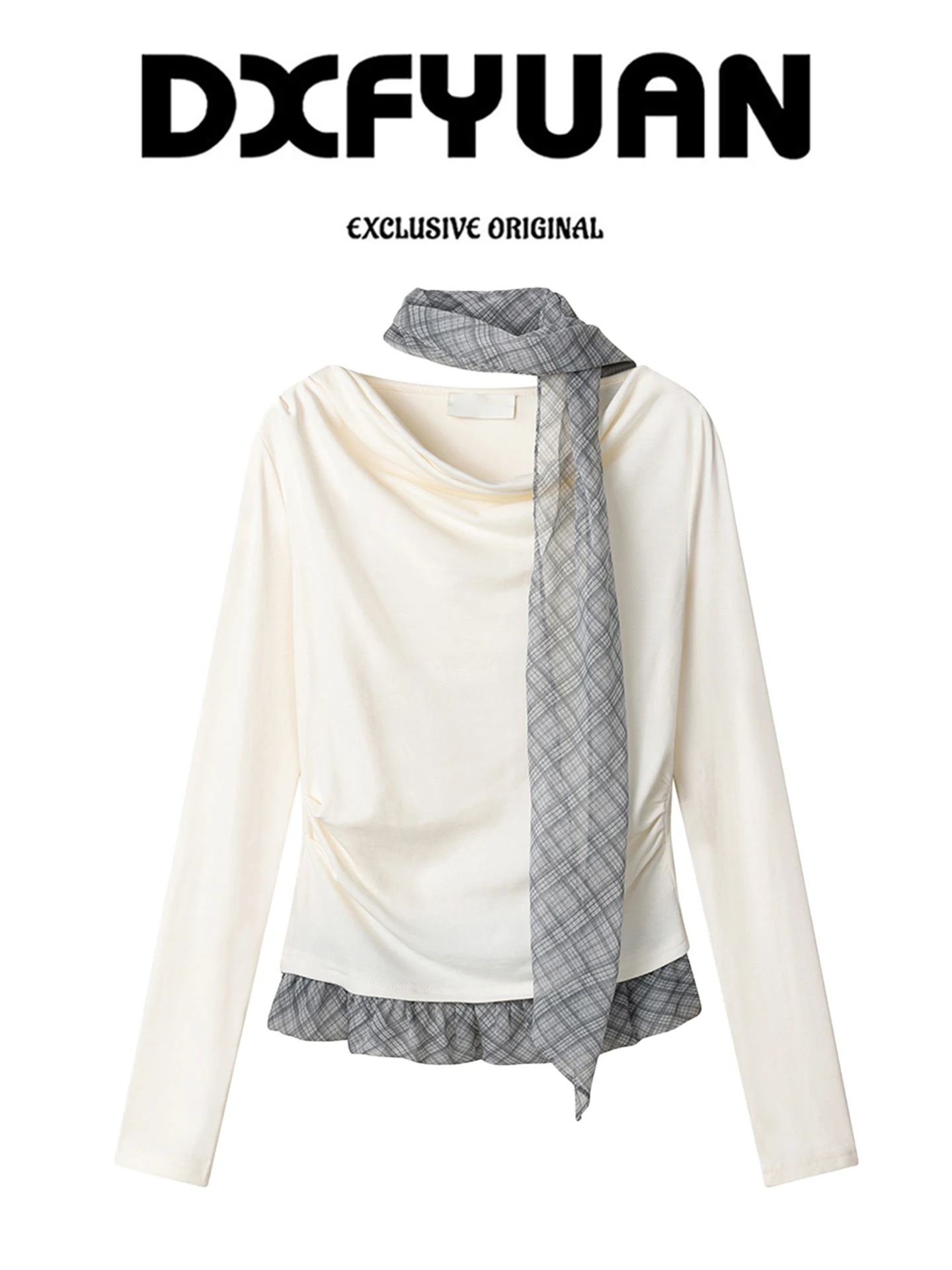 

Женская футболка из двух предметов в стиле Харадзюку, корейская футболка Y2k, эстетичная винтажная футболка 90-х годов с длинными рукавами в стиле пэчворк, одежда 2000-х годов