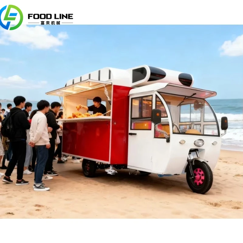 Customized Europe 3-Wheel Tuk Tuk Electric Food Truck Chinese Design Hot Dog Pizza 220v High Mobility Best Sale