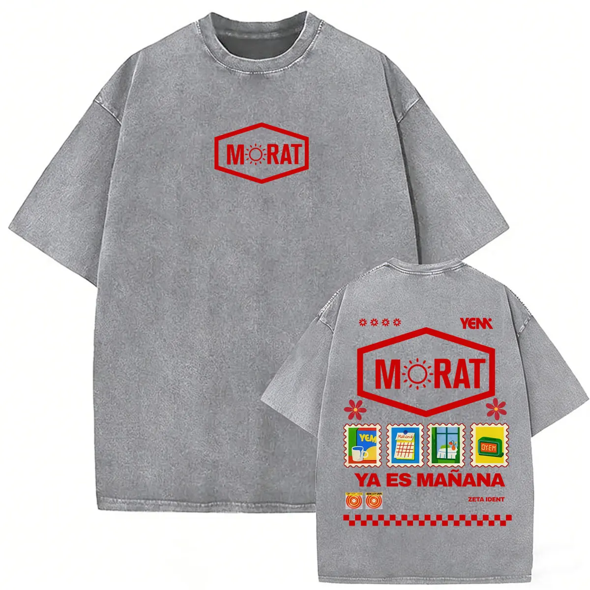 Band Morat Ya Es Manana Yem Album Tour T-Shirts Herrenkleidung Mode Vintage Washed T-Shirt Lässiges Baumwoll-T-Shirt von Hoher Qualität – Detail 27