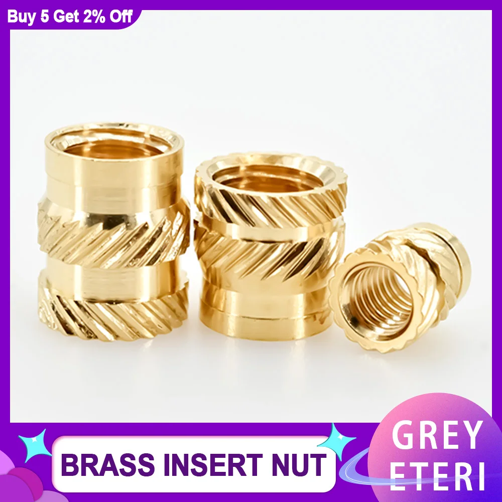 Heat Nutsert M2 M2.5 M3 M4 M5 M6 Brass Insert Nut Hot Melt Threaded Nuts Inserts Embed Knurled Insertnut For 3D Printer PC