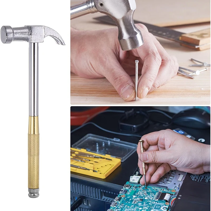 MAKE-2Pcs 6In1 Multifunctional Metal Mini Hammer, Small Nesting Hammer, And Screwdriver Set, Portable Steel Mini Hammer Ideal