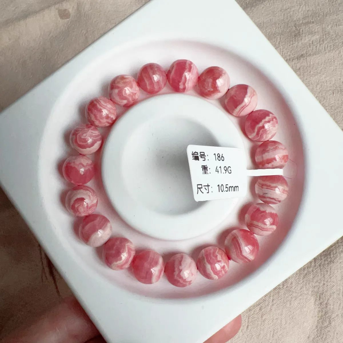 

Натуральная красная роза с родохрозитом, браслет из драгоценных камней, Оригинальные прозрачные круглые бусины, эластичные мужские и женские модные украшения AAAAA