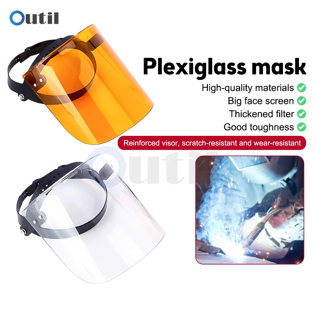 Welding Mask Transparent Helmet Double Protection Hood Welding Mask Adjustable Welding Glasses For Arc Weld Grind Cut Equipment