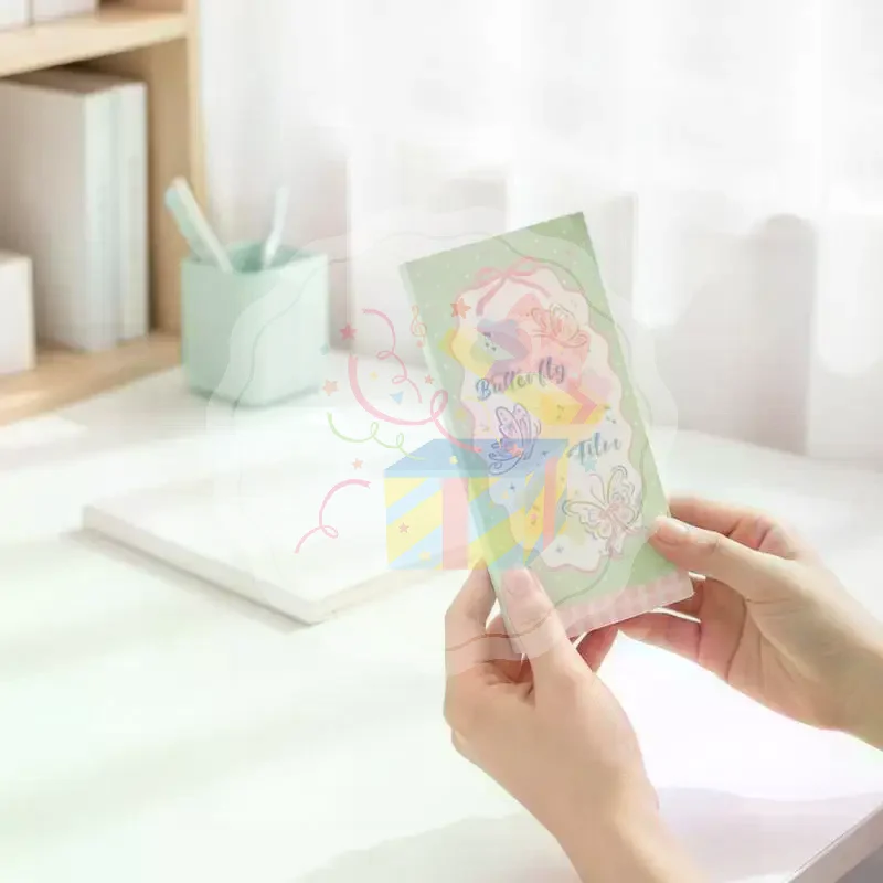 Kawaii Butterfly Three Fold Sticky Notes 9 Styles Self-Adhesive Removable Memo Pads for Student Study Planner Journal