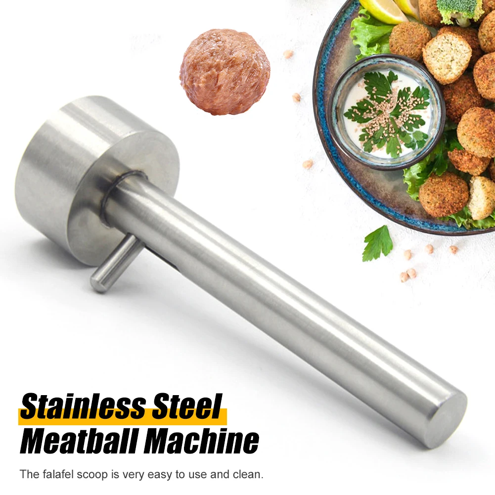 1PCS Stainless Steel Large Falafel Scoop Meatball Making Scoop Mold Non-Stick Meatball Pressing Tools Kitchen Cooking Tools