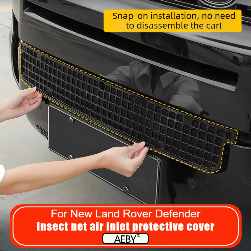 For New Land Rover Defender 110 2020-2025 Front grille clip radiator guard,Insect-proof mesh air inlet protective cover