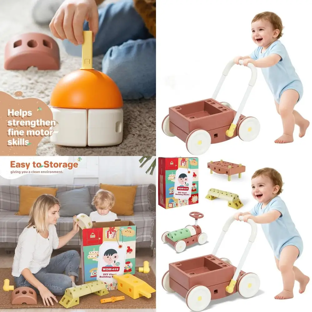 مجموعة مكعبات بناء جامبو مونتيسوري STEM لمدة 3 سنوات فما فوق، ألعاب تكديس تعليمية للأطفال الصغار، هدية عيد ميلاد للجنسين