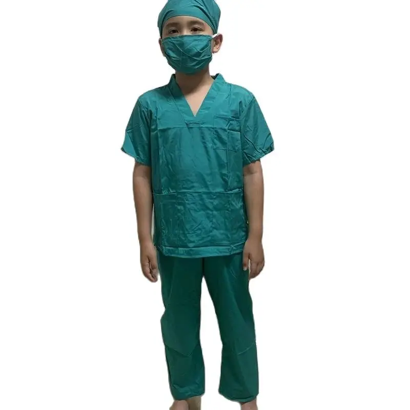 Children Surgical Uniform Kids Doctor\'s clothes Shirt Pants Coat Suit Kids Doctor Cosplay Halloween Costumes Party Birthday Gift