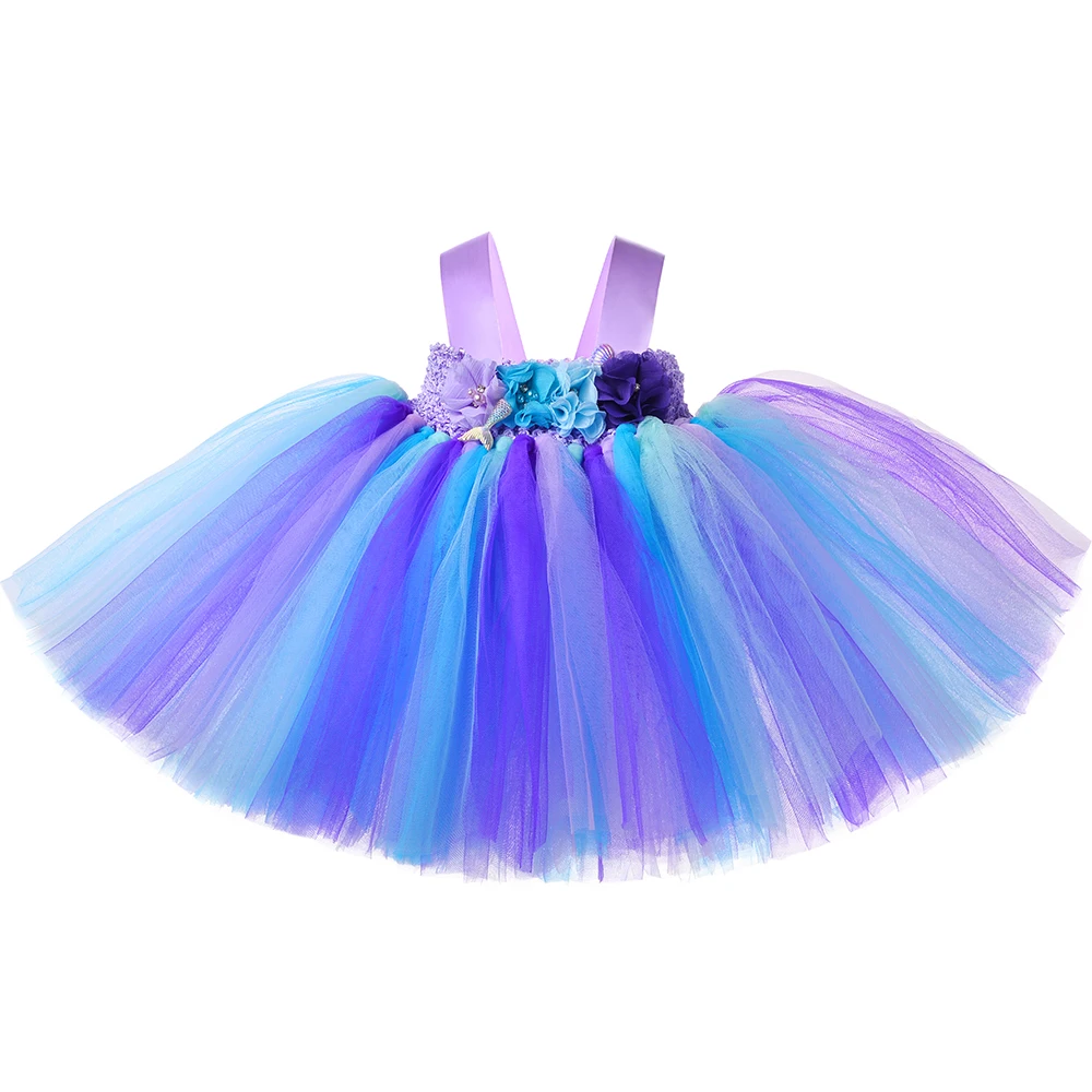 Baby Girls Little Mermaid Tutu Dress 1 Year Baby Girl Clothes Infant Toddler Princess Costume 1st Birthday Party Dress Outfits