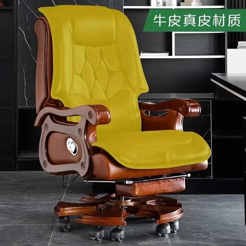 Leather Rotating Boss Chair Boss Office Chair Business President Massage Chair Comfortable Computer Manager OfficeN10