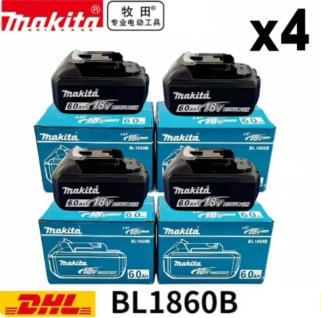 Batterie d'origine Makita BL1860 18V 6AH pour outil électrique au lithium-ion, batterie d'outil électrique Makita BL1840 BL1850B BL1860B, chargeur 18V