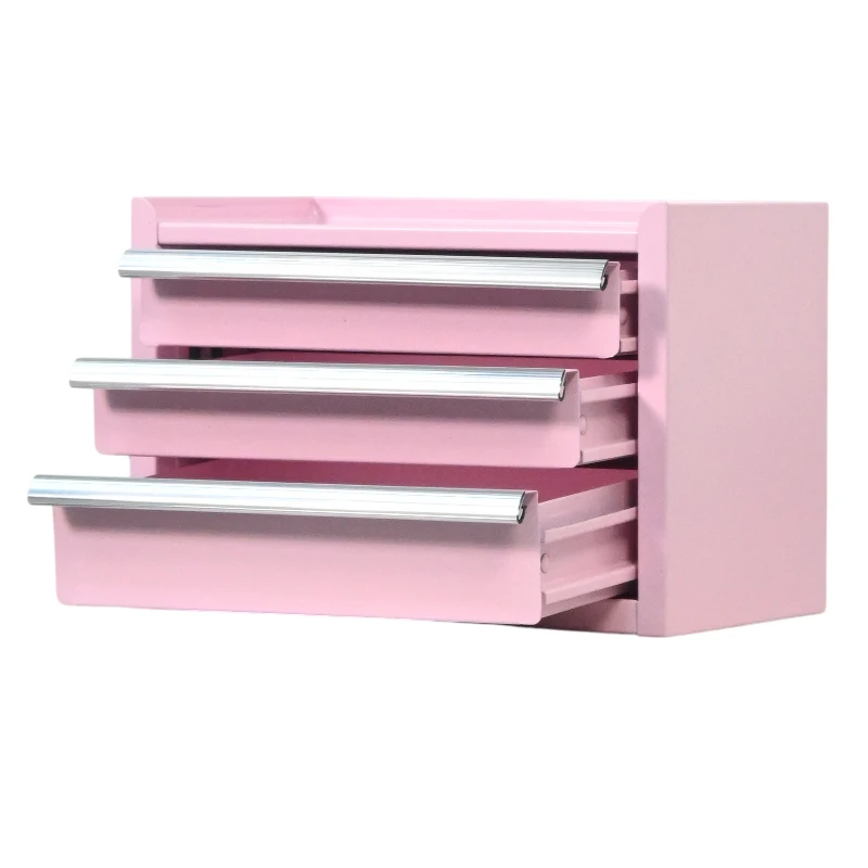 a for3 Drawer Portable Heavy Duty Steel Lockable Tool Chest with Ball Bearing Slides Powder Coated Storage Cabinet and Handle