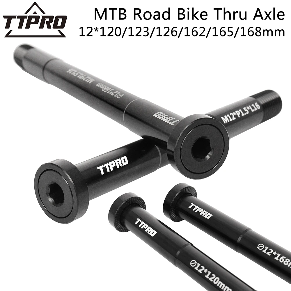 TTPRO Lightweight Bicycle Thru Axle 12x120/123/162/165/168mm Rear Hub Thru Axle Bike Fork Shaft for MTB Road Bike Cycling Parts