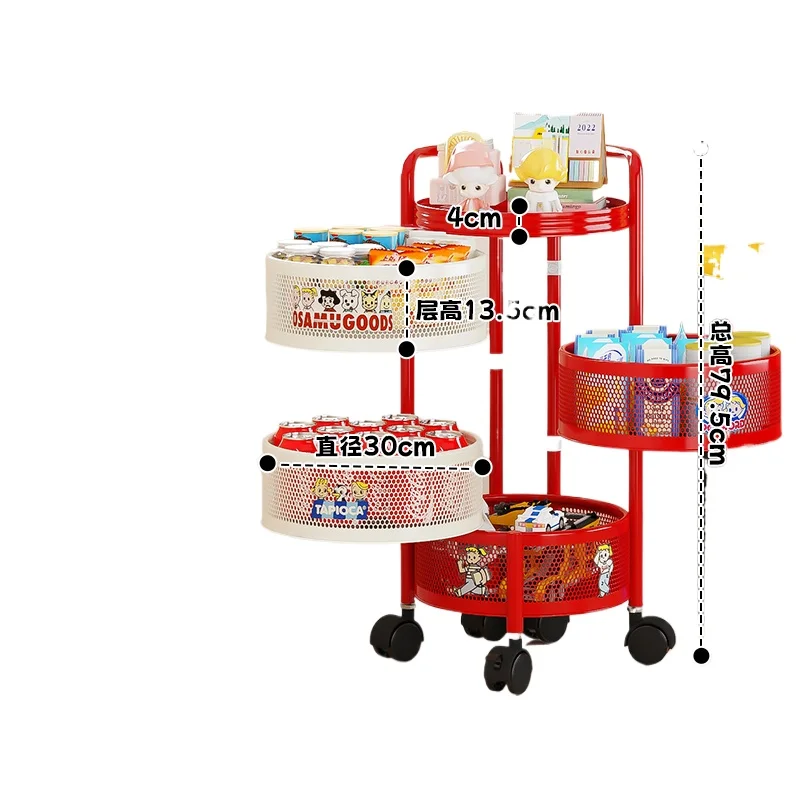 

Dopamine Decor Rolling Cart Rainbow Kitchen Trolley with Locking Wheels Mobile Snack Organizer for Pantry/Living Room/Bedroom