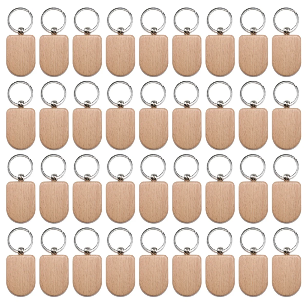 

50 Pieces Blank Wooden Key Tag Key Engraving Blanks Unfinished Wood Keychain Key Ring Key Tags for DIY Crafts Style 7