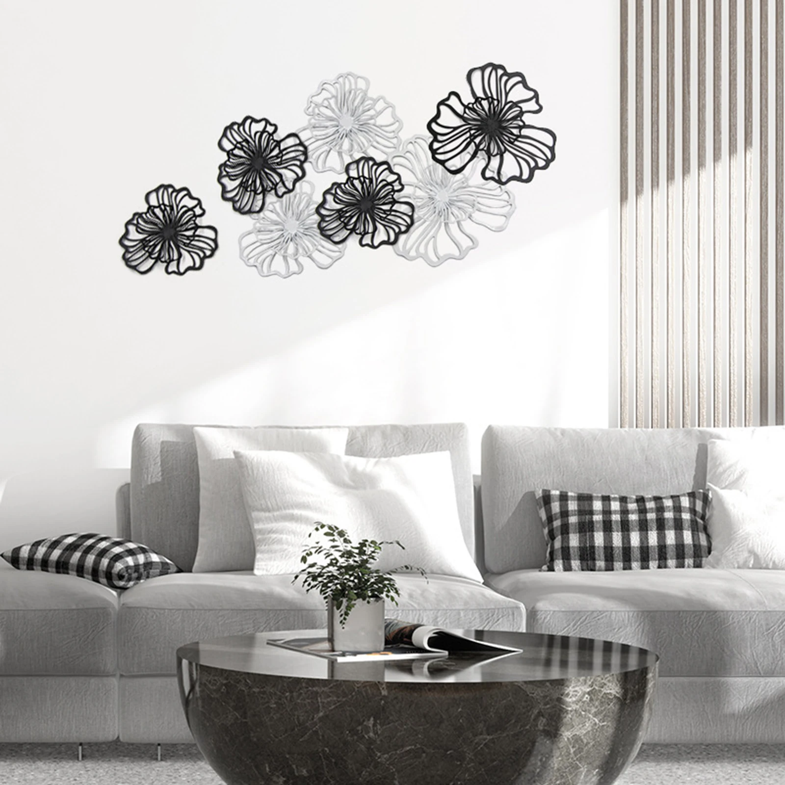 

Decoration Flower Metal Wall Art Decor Floral Wall Hanging Decor Wall Ornament for Living Room Kitchen Bathroom Hotel