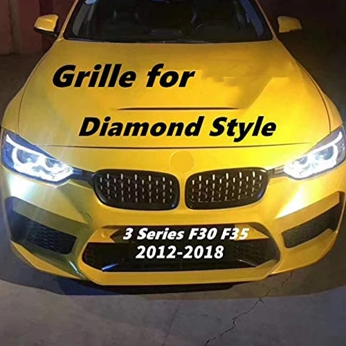 Front Kidney Grill, Front Hood Diamond Grille Meteor Grill for F30 F31 F35 320I 328I 335I 2012-2018